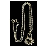 K - R. Tennesmed Sweden Vintage Silver Floral Pendant Necklace, 18 Inch