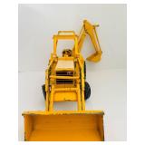 FR - Vintage International Yellow Toy Backhoe Loader 8 Inch
