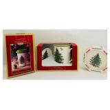 FR - Spode Christmas Tree Mug, Coaster, and Travel Cup Set