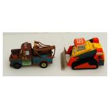 FR - Collection of 11 Assorted Toy Cars and Trucks Including Disney Pixar, Fire Truck, and Vintage Vehicles
