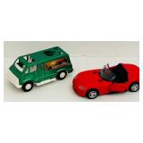 FR - Collection of 11 Assorted Toy Cars and Trucks Including Disney Pixar, Fire Truck, and Vintage Vehicles
