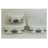 FR - Spode Christmas Tree Metal Bowl Set with Plastic Lids, Set of 2