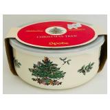 FR - Spode Christmas Tree Metal Bowl Set with Plastic Lids, Set of 2