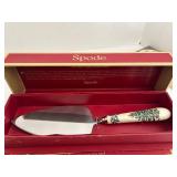 FR - Spode Christmas Tree Hostess Set - Cutlery, Cake Slice, and 8 Coasters