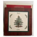FR - Spode Christmas Tree Square Baker, Spoon Rest, and Trivet Set