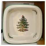 FR - Spode Christmas Tree Square Baker, Spoon Rest, and Trivet Set