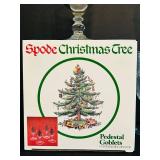 DR - Set of 4 Spode Christmas Tree Pedestal Goblets with Box