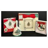 FR - Spode Christmas Tree Collection with Bell, Star Dish, Ornament, and Photo Book