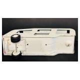 FR - Vintage Tonka Car Carrier Hauler Blue and White Pressed Steel