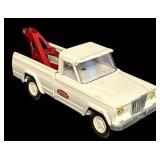 DR - Vintage Tonka White Jeep Wrecker Tow Truck Diecast Toy