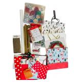 LR - Holiday Gift Wrap Collection Including Bags, Tissue, Bows, and Wrapping Paper
