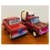 LR - Lot of 2 Vintage Tonka Jeep Pressed Steel Toy Trucks 9 Inch