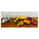LR - Collection of 8 Vintage Tonka Diecast Construction and Service Vehicles