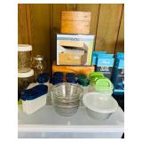 FR - Large Kitchen Storage and Food Prep Collection with Breville Milk Cafe, Containers, Jars, Picnic Basket, and More