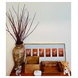 LR - Home Decor Collection with Framed Art, Sandicast Corgi, Yeast Foam Box, and Accents