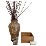 LR - Home Decor Collection with Framed Art, Sandicast Corgi, Yeast Foam Box, and Accents