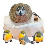 FR - Collection of 8 Animal Figurines including Hand-Painted Birds, Turtle, Horses and Dala Horses