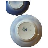 FR/k - Set of 5 Antique Porcelain Plates Blue and Floral Patterns 8 Inch