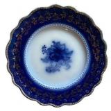 FR/k - Set of 5 Antique Porcelain Plates Blue and Floral Patterns 8 Inch