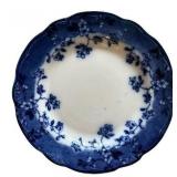 FR/k - Set of 5 Antique Porcelain Plates Blue and Floral Patterns 8 Inch