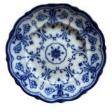 FR/k - Set of 5 Antique Porcelain Plates Blue and Floral Patterns 8 Inch