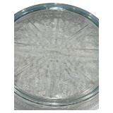 K - Vintage Fire-King Sapphire Blue Philbe Glass Trivet, Vintage MacBeth-Evans American Sweetheart Depression Glass Tray and Round Vintage Relish Tray