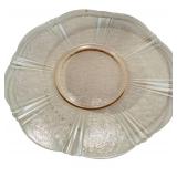 K - Vintage Fire-King Sapphire Blue Philbe Glass Trivet, Vintage MacBeth-Evans American Sweetheart Depression Glass Tray and Round Vintage Relish Tray