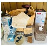 FR - Home Bath and Cleaning Essentials Lot with Hair Tools and Accessories