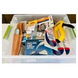LL - Tool and Hardware Lot: Staple Guns, Knives, Brushes, Velcro, Doorstops, and More
