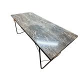 LL -6ft Long Folding Rectangular Table with Faux Marble Top