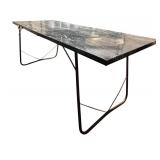 LL -6ft Long Folding Rectangular Table with Faux Marble Top