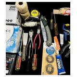 LL - Large Mixed Lot of Hand Tools, Hardware, Light Bulbs, and Accessories