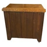 LL - Antique Wooden Washstand with Three Drawers and Cabinet