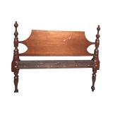 LL - Full Size Antique Wooden Bed Frame with Headboard and Footboard