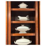 K - Collection of Vintage English Ironstone China Tureens, Gravy Boat, and 12x16 Inch Platter