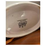 K - Collection of Vintage English Ironstone China Tureens, Gravy Boat, and 12x16 Inch Platter