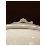 K - Collection of Vintage English Ironstone China Tureens, Gravy Boat, and 12x16 Inch Platter