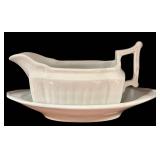K - Collection of Vintage English Ironstone China Tureens, Gravy Boat, and 12x16 Inch Platter