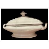 K - Collection of Vintage English Ironstone China Tureens, Gravy Boat, and 12x16 Inch Platter