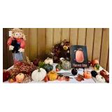 LR/FR - Harvest Decor Collection with Scarecrow, Wreath, Pumpkins, and Sign