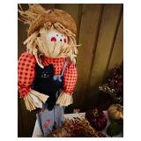 LR/FR - Harvest Decor Collection with Scarecrow, Wreath, Pumpkins, and Sign