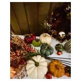 LR/FR - Harvest Decor Collection with Scarecrow, Wreath, Pumpkins, and Sign