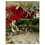 LR/FR - Collection of Artificial Flowers and Decorative Arrangements with Wicker Baskets