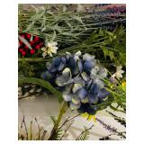LR/FR - Collection of Artificial Flowers and Decorative Arrangements with Wicker Baskets