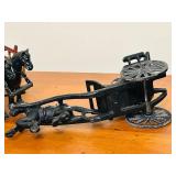 FR - Collection of Vintage Cast Iron Horse Drawn Wagons and Carriages