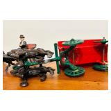 FR - Collection of Vintage Cast Iron Horse Drawn Wagons and Carriages