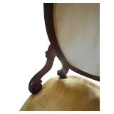 U - Pair of Antique Victorian Walnut Framed Parlor Upholstered Armchairs