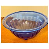 LR - Cobalt Blue Glass Pitcher, Bowl, and 7 Stir Sticks Set