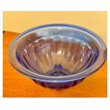 LR - Cobalt Blue Glass Pitcher, Bowl, and 7 Stir Sticks Set