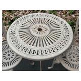 G - Vintage Cast Aluminum Patio Bistro Table and 2 Chairs Set